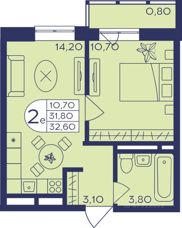 1-BD Apartment Sale, 32.4平方米 at Geroev, prospekt Geroyev, Zheleznodorozhny Microdistrict, Balashikha, Moscow Region, Russia #1 1-BD Apartment Sale, 32.4平方米 at Geroev, prospekt Geroyev, Zheleznodorozhny Microdistrict, Balashikha, Moscow Region, Russia #1