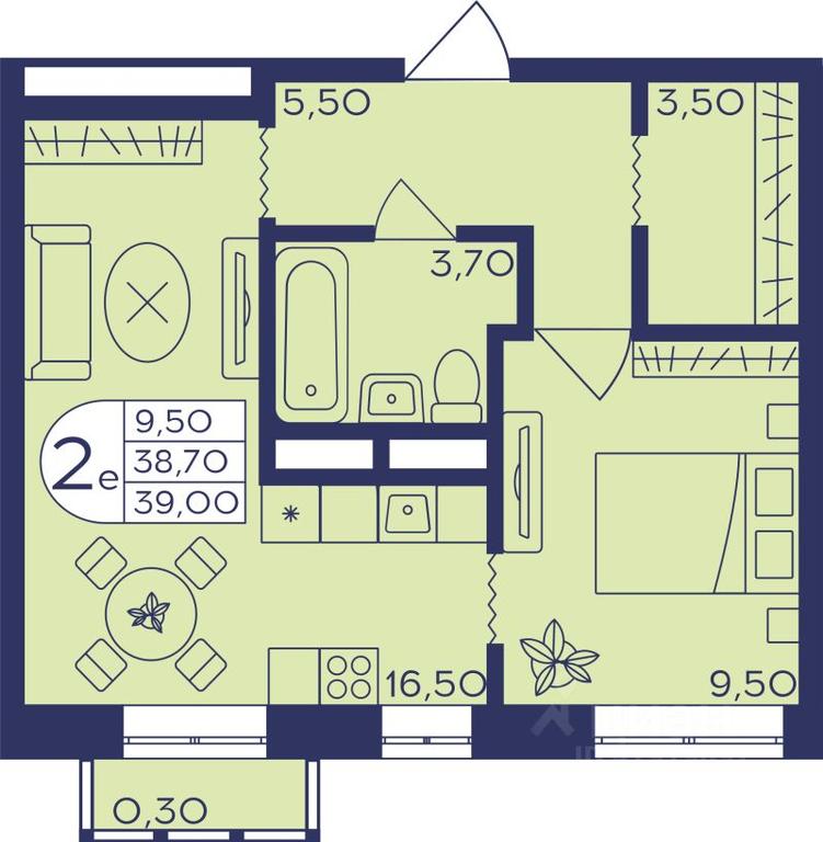 1-BD Apartment Sale, 38.8 sq. m. at Geroev, prospekt Geroyev, Zheleznodorozhny Microdistrict, Balashikha, Moscow Region, Russia #1