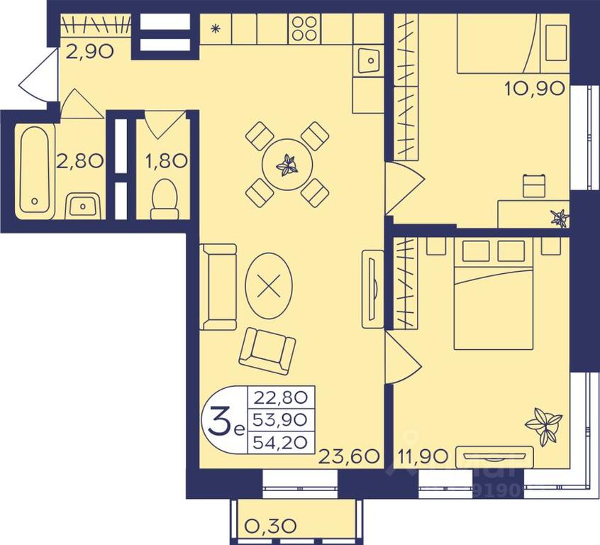2-BD Apartment Sale, 53.7 sq. m. at Geroev, prospekt Geroyev, Zheleznodorozhny Microdistrict, Balashikha, Moscow Region, Russia #1 2-BD Apartment Sale, 53.7 sq. m. at Geroev, prospekt Geroyev, Zheleznodorozhny Microdistrict, Balashikha, Moscow Region, Russia #1