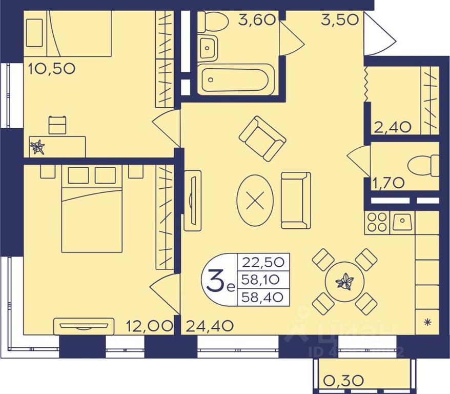 2-BD Apartment Sale, 57.6 sq. m. at Geroev, prospekt Geroyev, Zheleznodorozhny Microdistrict, Balashikha, Moscow Region, Russia #1 2-BD Apartment Sale, 57.6 sq. m. at Geroev, prospekt Geroyev, Zheleznodorozhny Microdistrict, Balashikha, Moscow Region, Russia #1