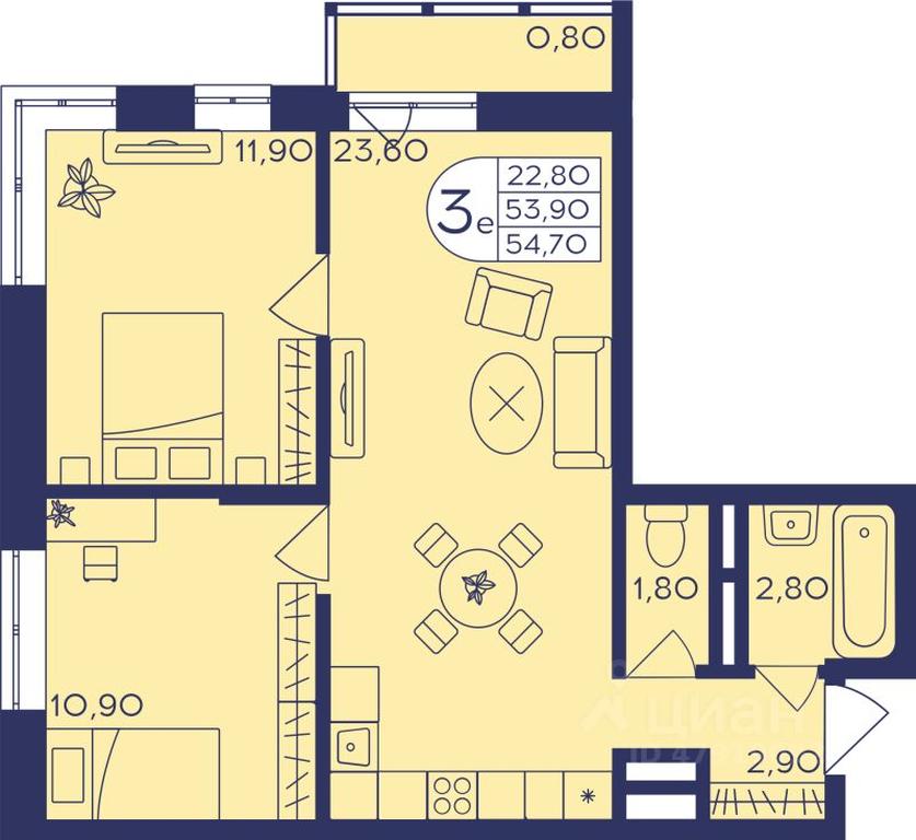 2-BD Apartment Sale, 54.5 sq. m. at Geroev, prospekt Geroyev, Zheleznodorozhny Microdistrict, Balashikha, Moscow Region, Russia #1 2-BD Apartment Sale, 54.5 sq. m. at Geroev, prospekt Geroyev, Zheleznodorozhny Microdistrict, Balashikha, Moscow Region, Russia #1