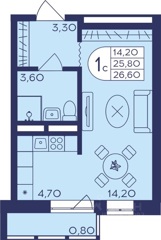 Apartment Sale, 26.3平方米 at Geroev, prospekt Geroyev, Zheleznodorozhny Microdistrict, Balashikha, Moscow Region, Russia #1 Apartment Sale, 26.3平方米 at Geroev, prospekt Geroyev, Zheleznodorozhny Microdistrict, Balashikha, Moscow Region, Russia #1