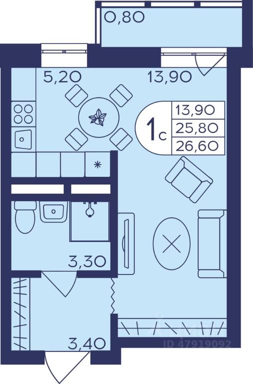Apartment Sale, 26.6 sq. m. at Geroev, prospekt Geroyev, Zheleznodorozhny Microdistrict, Balashikha, Moscow Region, Russia #1 Apartment Sale, 26.6 sq. m. at Geroev, prospekt Geroyev, Zheleznodorozhny Microdistrict, Balashikha, Moscow Region, Russia #1