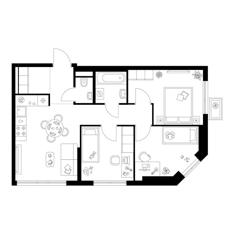 3-BD Apartment Sale, 56.2平方米 at Kavkazskiy Bulvar 51, Kavkazsky Boulevard, 51с3, Moscow, Russia #1 3-BD Apartment Sale, 56.2平方米 at Kavkazskiy Bulvar 51, Kavkazsky Boulevard, 51с3, Moscow, Russia #1