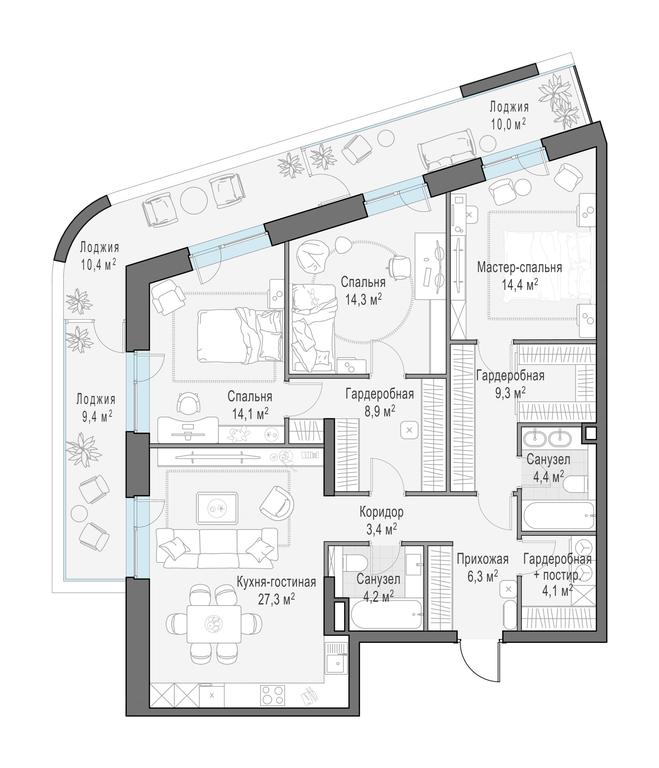 2-BD Apartment Sale, 126.9 sq. m. at Foriver, Simonovskaya Embankment, 3к1, Moscow, Russia #1 2-BD Apartment Sale, 126.9 sq. m. at Foriver, Simonovskaya Embankment, 3к1, Moscow, Russia #1
