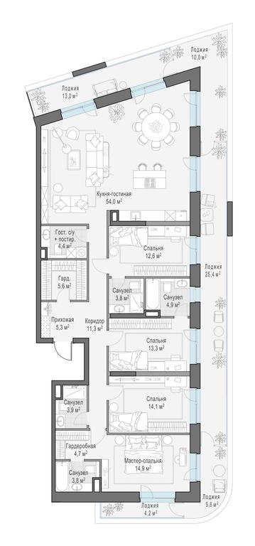 3-BD Apartment Sale, 186.3 sq. m. at Foriver, Simonovskaya Embankment, 3к1, Moscow, Russia #1 3-BD Apartment Sale, 186.3 sq. m. at Foriver, Simonovskaya Embankment, 3к1, Moscow, Russia #1