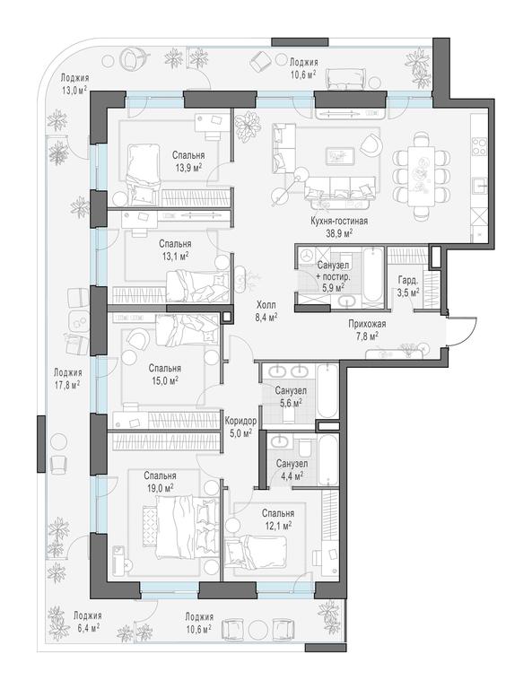 4-BD Apartment Sale, 183.3 sq. m. at Foriver, Simonovskaya Embankment, 3к1, Moscow, Russia #1 4-BD Apartment Sale, 183.3 sq. m. at Foriver, Simonovskaya Embankment, 3к1, Moscow, Russia #1