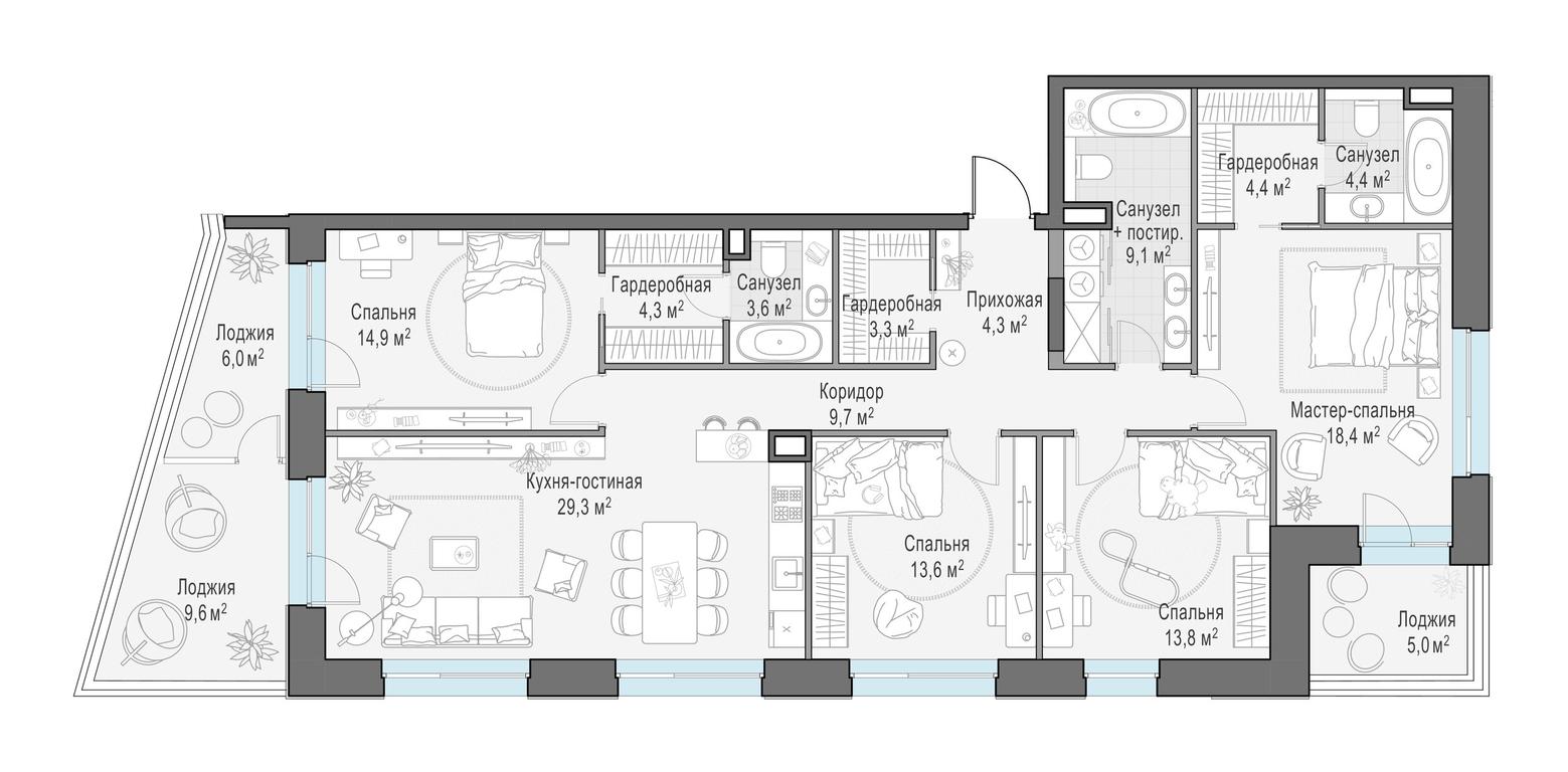 3-BD Apartment Sale, 144.7 sq. m. at Foriver, Simonovskaya Embankment, 3к1, Moscow, Russia #1 3-BD Apartment Sale, 144.7 sq. m. at Foriver, Simonovskaya Embankment, 3к1, Moscow, Russia #1