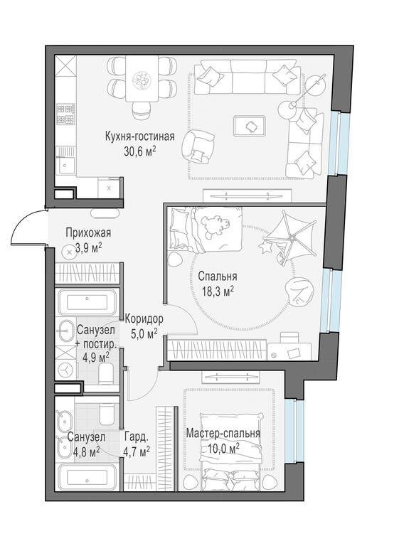 1-BD Apartment Sale, 82.6平方米 at Foriver, Simonovskaya Embankment, 3к1, Moscow, Russia #1 1-BD Apartment Sale, 82.6平方米 at Foriver, Simonovskaya Embankment, 3к1, Moscow, Russia #1