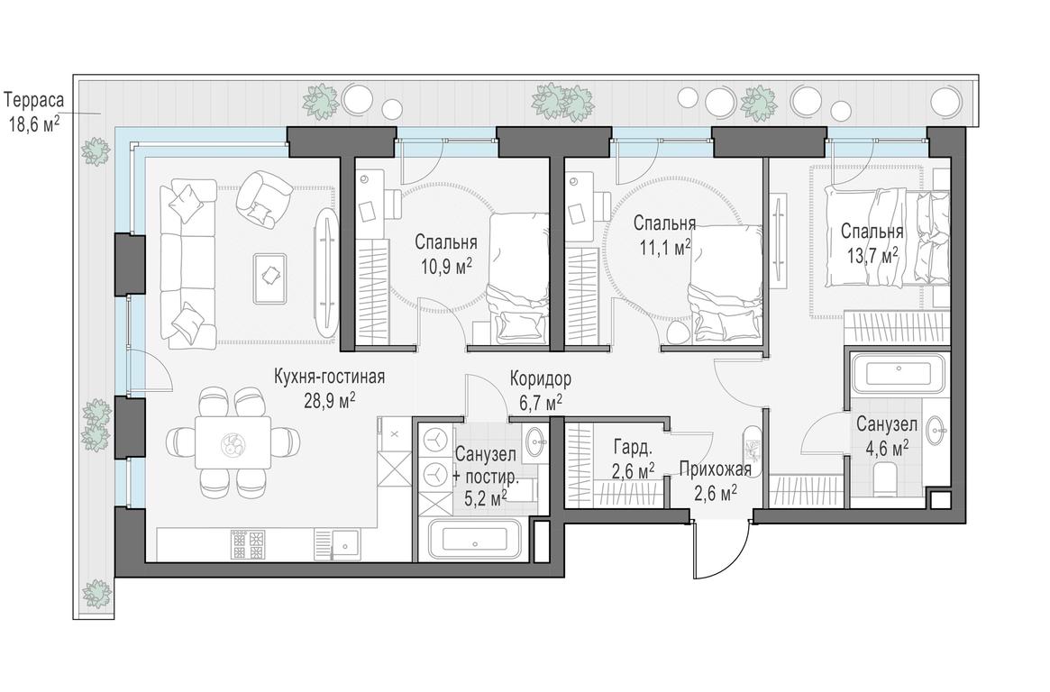 3-BD Apartment Sale, 91.1 sq. m. at Foriver, Simonovskaya Embankment, 3к1, Moscow, Russia #1 3-BD Apartment Sale, 91.1 sq. m. at Foriver, Simonovskaya Embankment, 3к1, Moscow, Russia #1