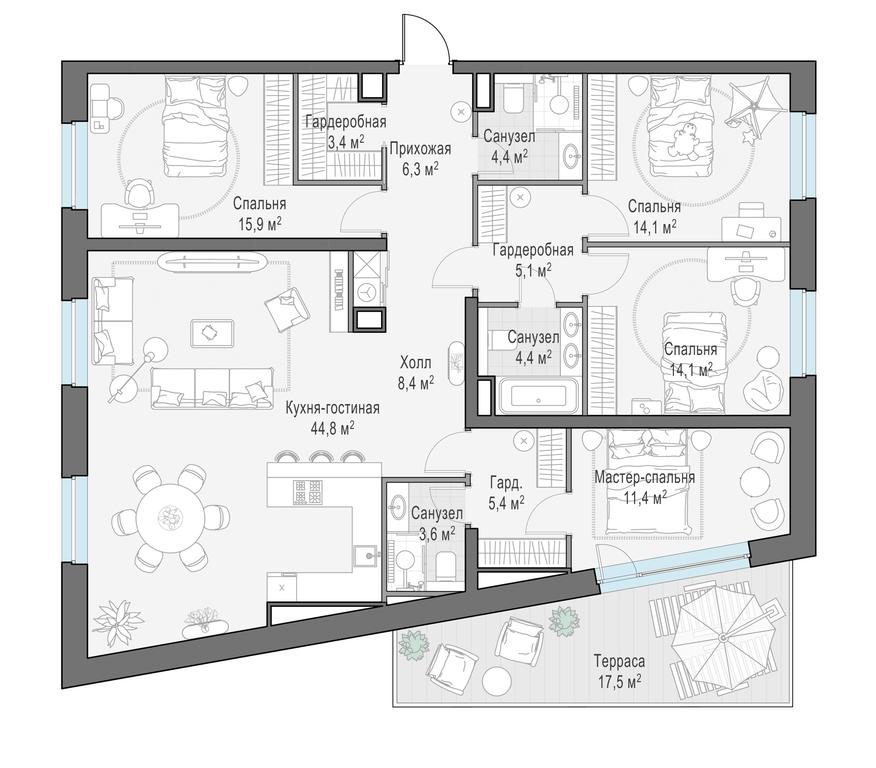 3-BD Apartment Sale, 145.8平方米 at Foriver, Simonovskaya Embankment, 3к1, Moscow, Russia #1 3-BD Apartment Sale, 145.8平方米 at Foriver, Simonovskaya Embankment, 3к1, Moscow, Russia #1