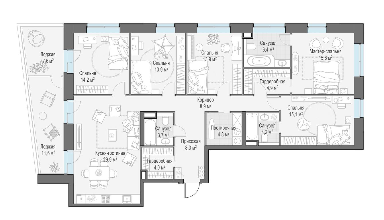4-BD Apartment Sale, 159.8 sq. m. at Foriver, Simonovskaya Embankment, 3к1, Moscow, Russia #1 4-BD Apartment Sale, 159.8 sq. m. at Foriver, Simonovskaya Embankment, 3к1, Moscow, Russia #1
