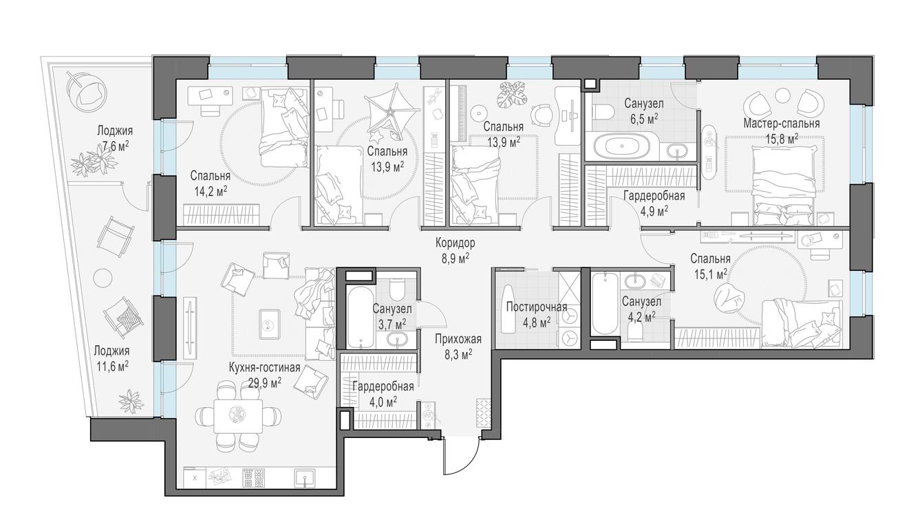 4-BD Apartment Sale, 159.3平方米 at Foriver, Simonovskaya Embankment, 3к1, Moscow, Russia #1 4-BD Apartment Sale, 159.3平方米 at Foriver, Simonovskaya Embankment, 3к1, Moscow, Russia #1
