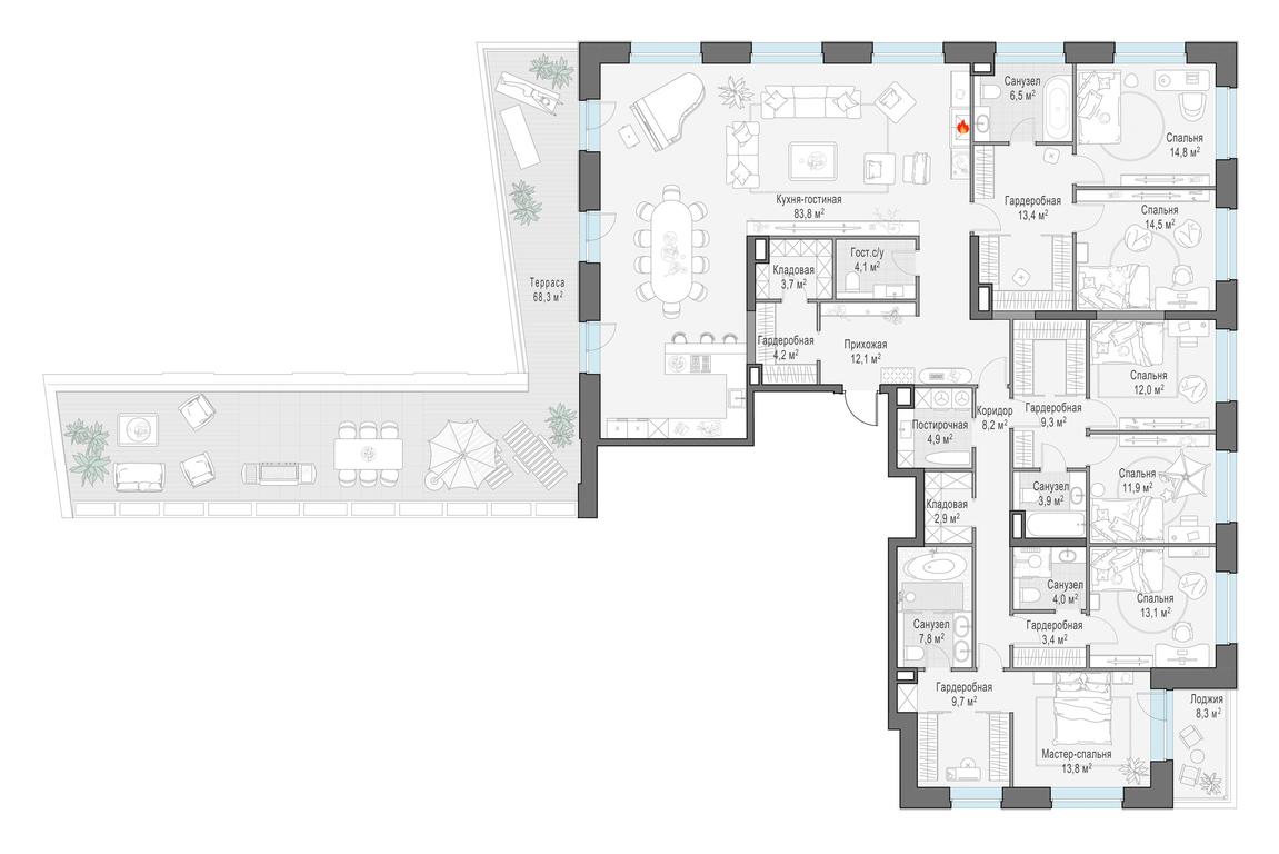 5-BD Apartment Sale, 287 sq. m. at Foriver, Simonovskaya Embankment, 3к1, Moscow, Russia #1 5-BD Apartment Sale, 287 sq. m. at Foriver, Simonovskaya Embankment, 3к1, Moscow, Russia #1