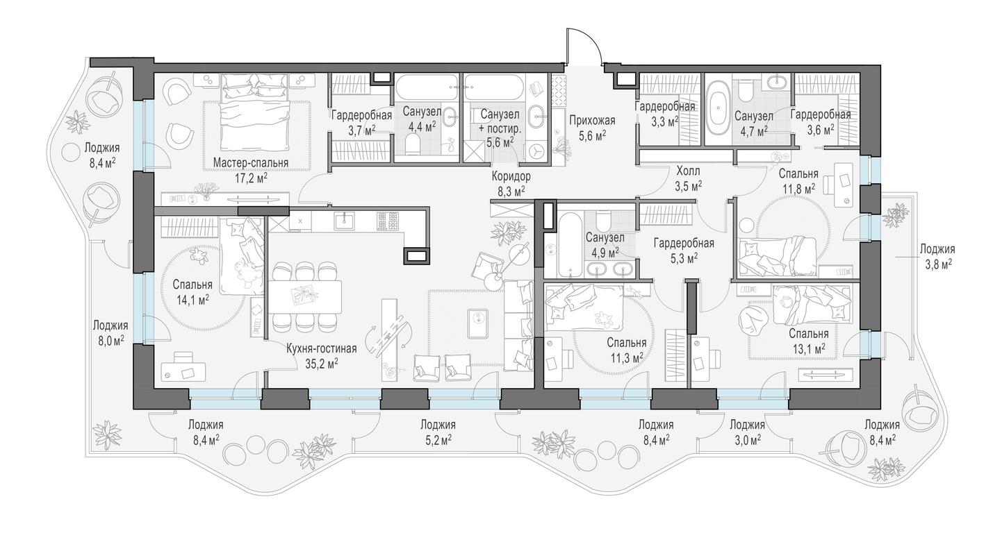 4-BD Apartment Sale, 183.5 sq. m. at Foriver, Simonovskaya Embankment, 3к1, Moscow, Russia #1 4-BD Apartment Sale, 183.5 sq. m. at Foriver, Simonovskaya Embankment, 3к1, Moscow, Russia #1