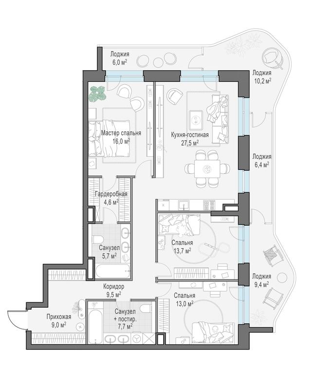 2-BD Apartment Sale, 123平方米 at Foriver, Simonovskaya Embankment, 3к1, Moscow, Russia #1 2-BD Apartment Sale, 123平方米 at Foriver, Simonovskaya Embankment, 3к1, Moscow, Russia #1