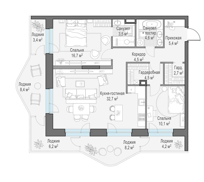 3-BD Apartment Sale, 100.2平方米 at Foriver, Simonovskaya Embankment, 3к1, Moscow, Russia #1 3-BD Apartment Sale, 100.2平方米 at Foriver, Simonovskaya Embankment, 3к1, Moscow, Russia #1