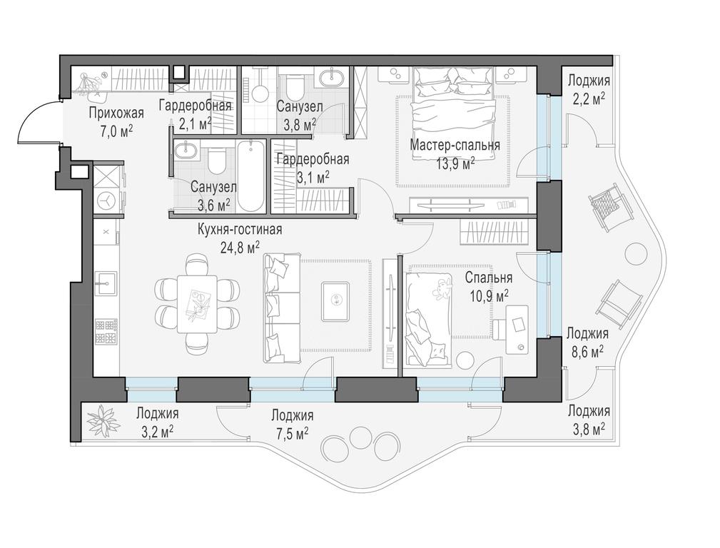 1-BD Apartment Sale, 82.5 sq. m. at Foriver, Simonovskaya Embankment, 3к1, Moscow, Russia #1 1-BD Apartment Sale, 82.5 sq. m. at Foriver, Simonovskaya Embankment, 3к1, Moscow, Russia #1