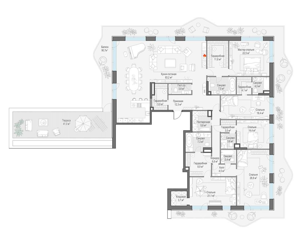 4-BD Apartment Sale, 327.3 sq. m. at Foriver, Simonovskaya Embankment, 3к1, Moscow, Russia #1 4-BD Apartment Sale, 327.3 sq. m. at Foriver, Simonovskaya Embankment, 3к1, Moscow, Russia #1