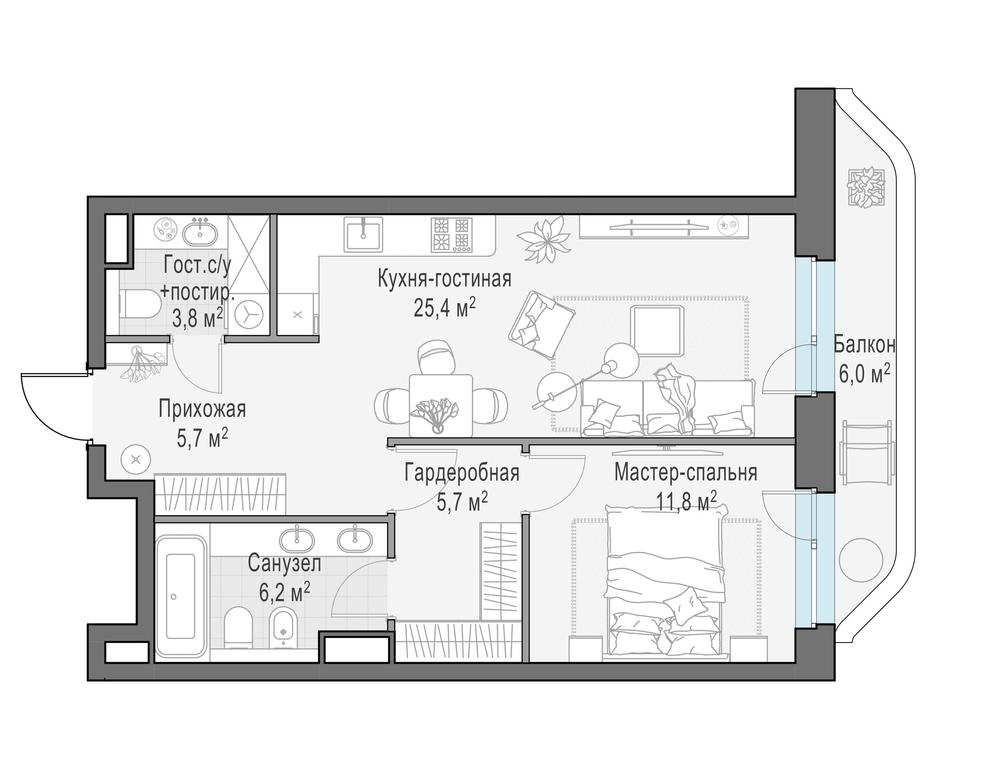 Продажа 1-комн. квартиры, 60,4 м² в ЖК «Форивер (Foriver)», Симоновская набережная, 3к1, Москва, Россия #1