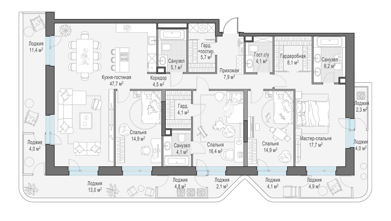 3-BD Apartment Sale, 188.1 sq. m. at Foriver, Simonovskaya Embankment, 3к1, Moscow, Russia #1 3-BD Apartment Sale, 188.1 sq. m. at Foriver, Simonovskaya Embankment, 3к1, Moscow, Russia #1