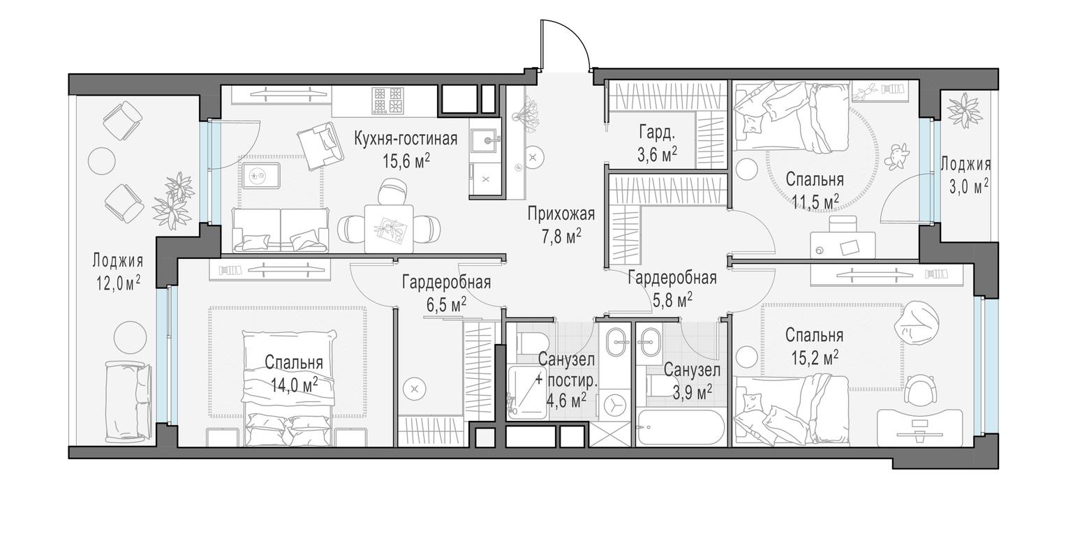 2-BD Apartment Sale, 98.3 sq. m. at Foriver, Simonovskaya Embankment, 3к1, Moscow, Russia #1 2-BD Apartment Sale, 98.3 sq. m. at Foriver, Simonovskaya Embankment, 3к1, Moscow, Russia #1