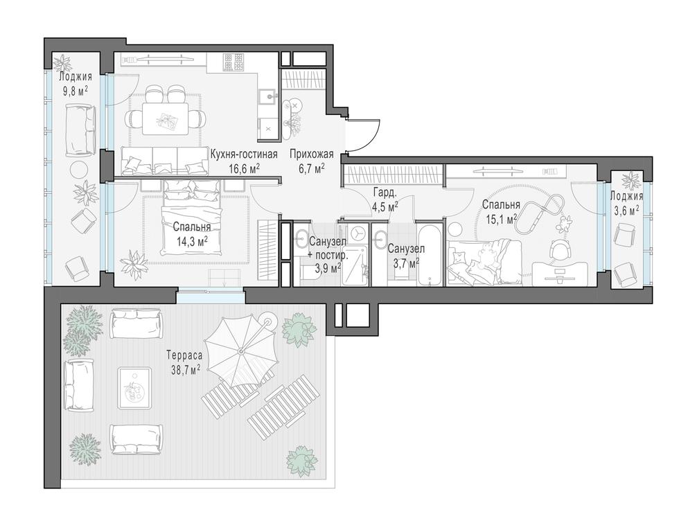 1-BD Apartment Sale, 85.1 sq. m. at Foriver, Simonovskaya Embankment, 3к1, Moscow, Russia #1 1-BD Apartment Sale, 85.1 sq. m. at Foriver, Simonovskaya Embankment, 3к1, Moscow, Russia #1