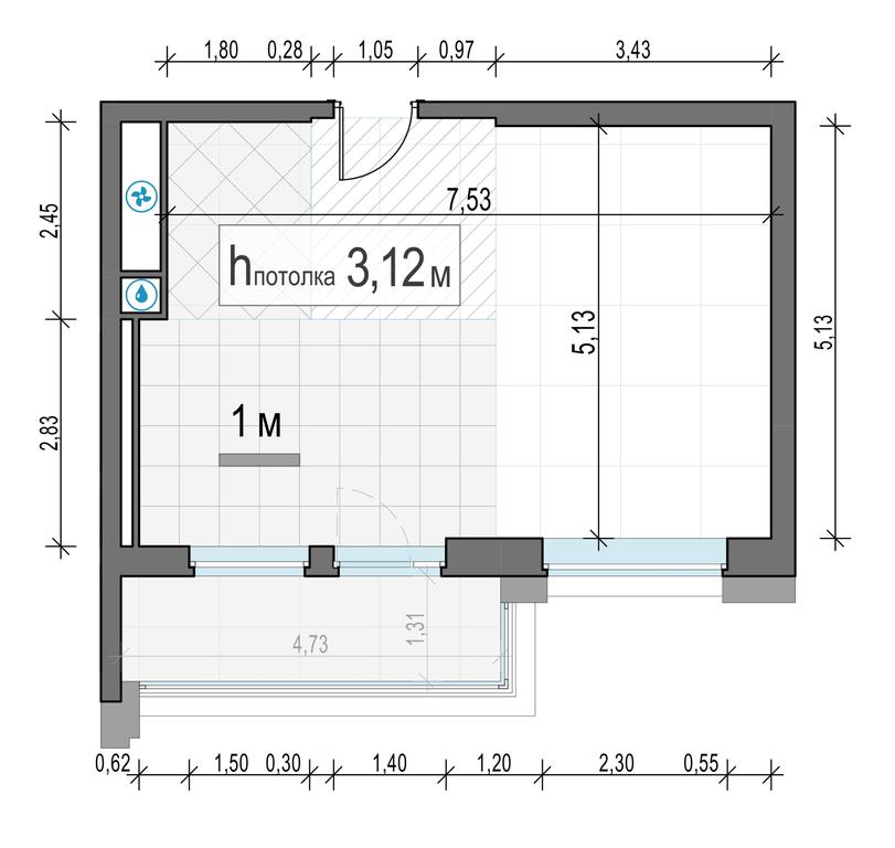 1-BD Apartment Sale, 43.3 sq. m. at Foriver, Simonovskaya Embankment, 3к1, Moscow, Russia #2 1-BD Apartment Sale, 43.3 sq. m. at Foriver, Simonovskaya Embankment, 3к1, Moscow, Russia #2