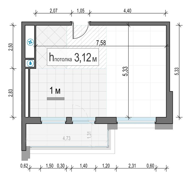 1-BD Apartment Sale, 44.3 sq. m. at Foriver, Simonovskaya Embankment, 3к1, Moscow, Russia #2 1-BD Apartment Sale, 44.3 sq. m. at Foriver, Simonovskaya Embankment, 3к1, Moscow, Russia #2