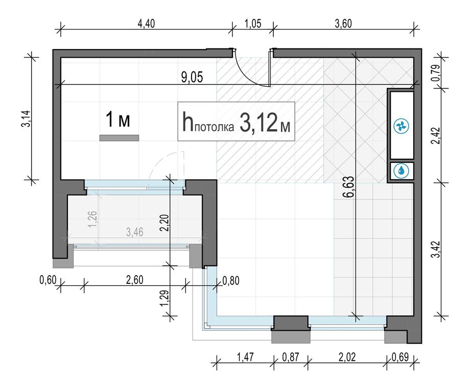 1-BD Apartment Sale, 46.6平方米 at Foriver, Simonovskaya Embankment, 3к1, Moscow, Russia #2 1-BD Apartment Sale, 46.6平方米 at Foriver, Simonovskaya Embankment, 3к1, Moscow, Russia #2