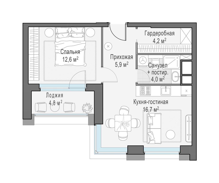 1-BD Apartment Sale, 46.7 sq. m. at Foriver, Simonovskaya Embankment, 3к1, Moscow, Russia #1 1-BD Apartment Sale, 46.7 sq. m. at Foriver, Simonovskaya Embankment, 3к1, Moscow, Russia #1