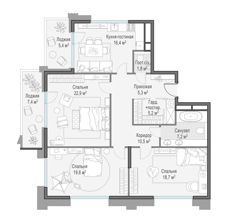 3-BD Apartment Sale, 114平方米 at Foriver, Simonovskaya Embankment, 3к1, Moscow, Russia #1 3-BD Apartment Sale, 114平方米 at Foriver, Simonovskaya Embankment, 3к1, Moscow, Russia #1
