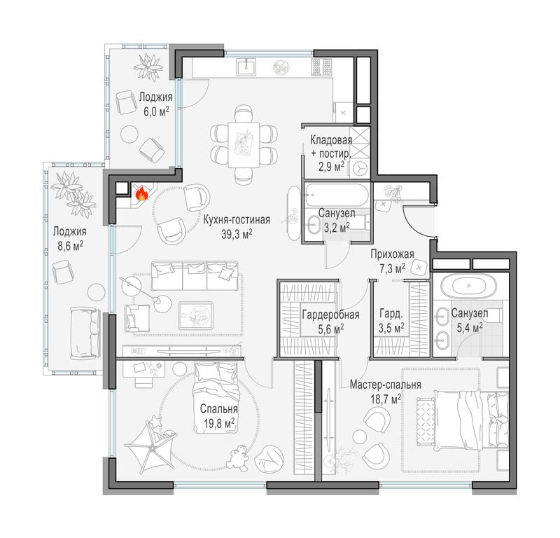 3-BD Apartment Sale, 117.4平方米 at Foriver, Simonovskaya Embankment, 3к1, Moscow, Russia #1 3-BD Apartment Sale, 117.4平方米 at Foriver, Simonovskaya Embankment, 3к1, Moscow, Russia #1
