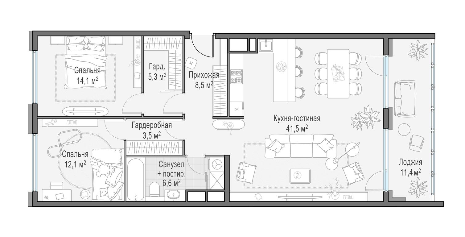 3-BD Apartment Sale, 98.9平方米 at Foriver, Simonovskaya Embankment, 3к1, Moscow, Russia #1 3-BD Apartment Sale, 98.9平方米 at Foriver, Simonovskaya Embankment, 3к1, Moscow, Russia #1