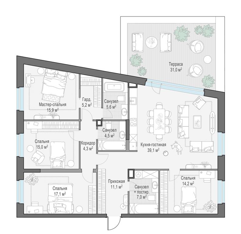 3-BD Apartment Sale, 147.7平方米 at Foriver, Simonovskaya Embankment, 3к1, Moscow, Russia #1 3-BD Apartment Sale, 147.7平方米 at Foriver, Simonovskaya Embankment, 3к1, Moscow, Russia #1