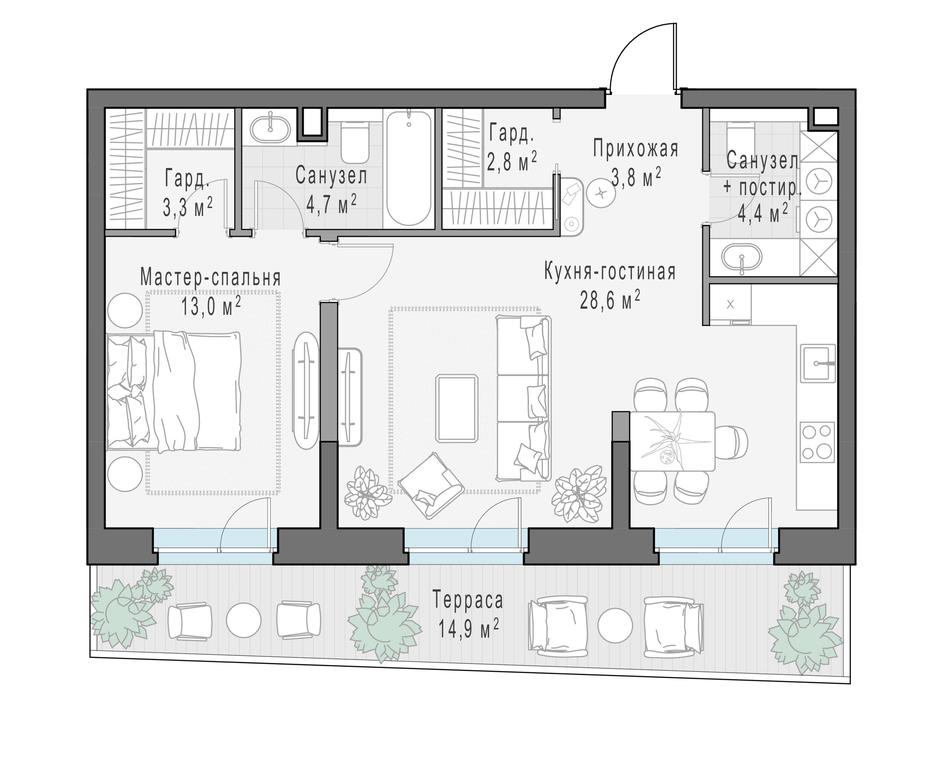 2-BD Apartment Sale, 65.7 sq. m. at Foriver, Simonovskaya Embankment, 3к1, Moscow, Russia #1 2-BD Apartment Sale, 65.7 sq. m. at Foriver, Simonovskaya Embankment, 3к1, Moscow, Russia #1