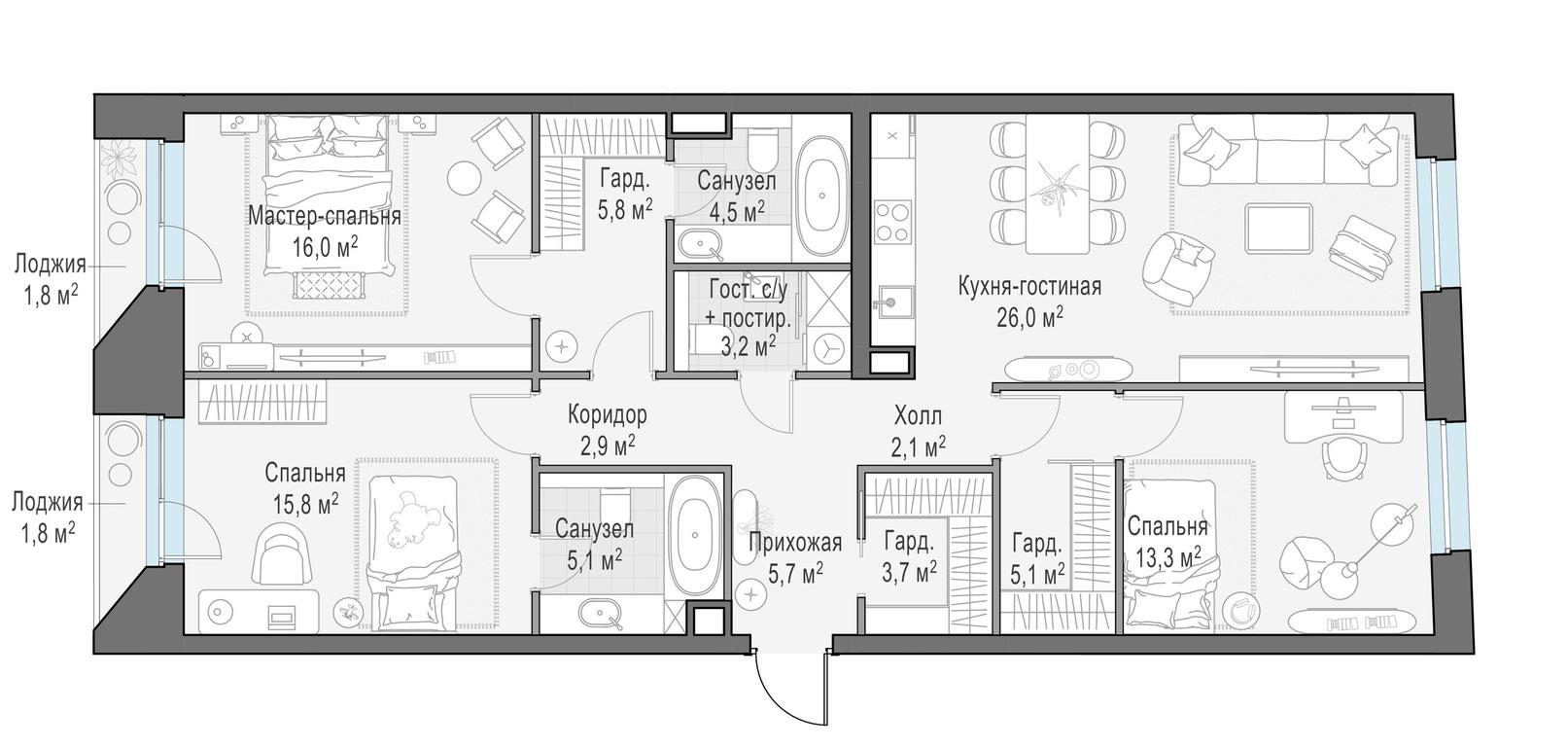 2-BD Apartment Sale, 112平方米 at Foriver, Simonovskaya Embankment, 3к1, Moscow, Russia #1 2-BD Apartment Sale, 112平方米 at Foriver, Simonovskaya Embankment, 3к1, Moscow, Russia #1