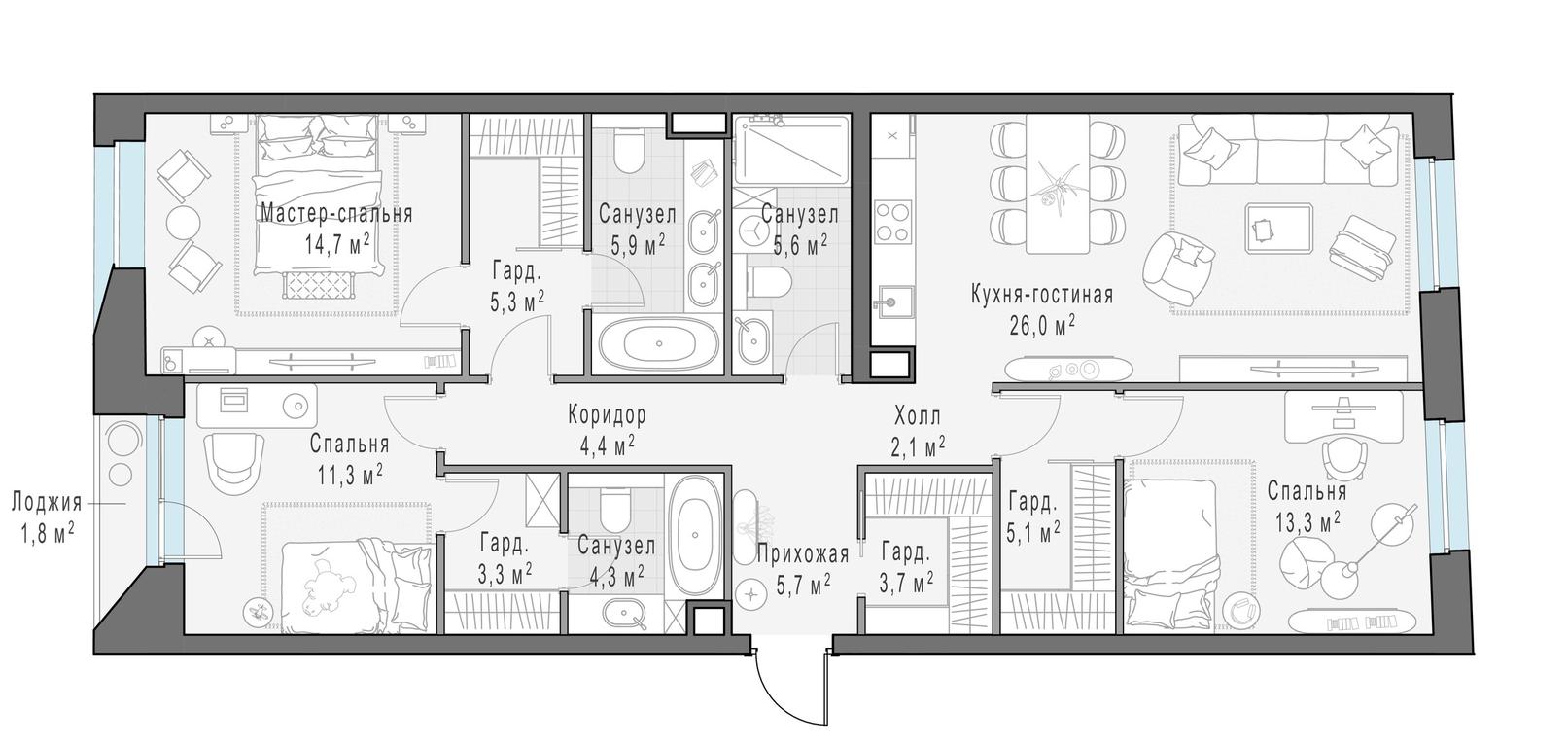 2-BD Apartment Sale, 113平方米 at Foriver, Simonovskaya Embankment, 3к1, Moscow, Russia #1 2-BD Apartment Sale, 113平方米 at Foriver, Simonovskaya Embankment, 3к1, Moscow, Russia #1