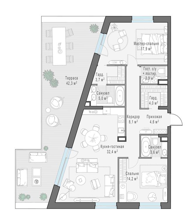 1-BD Apartment Sale, 109.9平方米 at Foriver, Simonovskaya Embankment, 3к1, Moscow, Russia #1 1-BD Apartment Sale, 109.9平方米 at Foriver, Simonovskaya Embankment, 3к1, Moscow, Russia #1