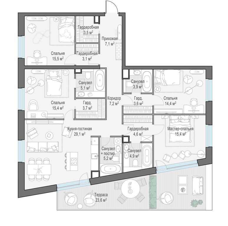 3-BD Apartment Sale, 152.5平方米 at Foriver, Simonovskaya Embankment, 3к1, Moscow, Russia #1 3-BD Apartment Sale, 152.5平方米 at Foriver, Simonovskaya Embankment, 3к1, Moscow, Russia #1