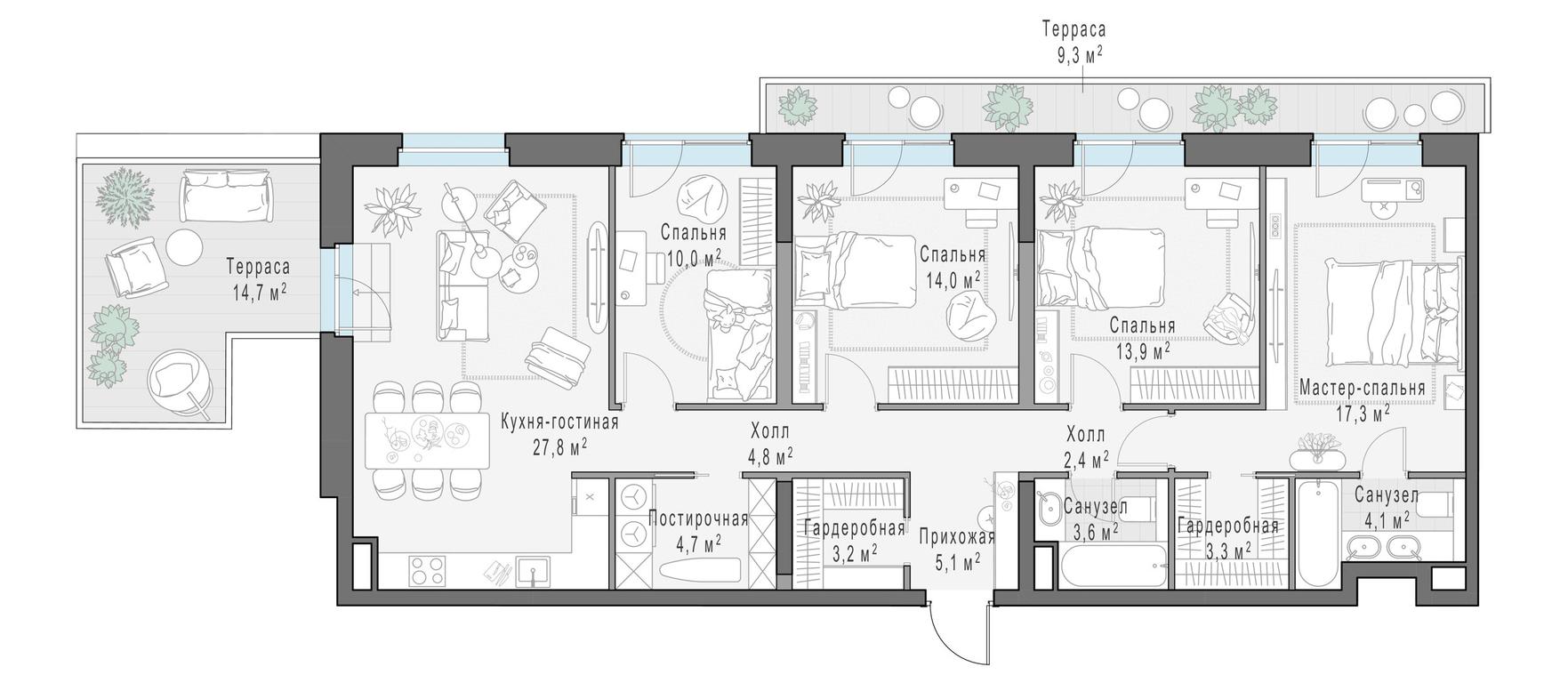 3-BD Apartment Sale, 123.4平方米 at Foriver, Simonovskaya Embankment, 3к1, Moscow, Russia #1