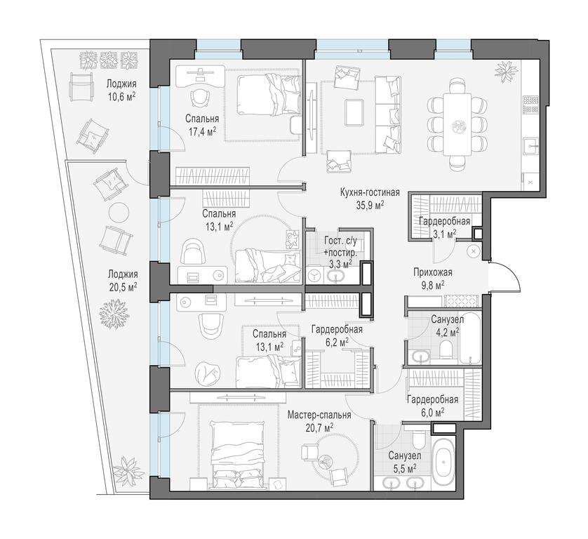 3-BD Apartment Sale, 154.1 sq. m. at Foriver, Simonovskaya Embankment, 3к1, Moscow, Russia #1 3-BD Apartment Sale, 154.1 sq. m. at Foriver, Simonovskaya Embankment, 3к1, Moscow, Russia #1