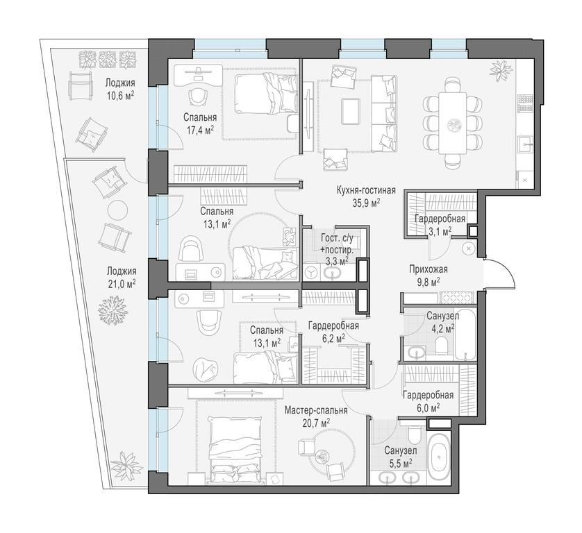 3-BD Apartment Sale, 154.2 sq. m. at Foriver, Simonovskaya Embankment, 3к1, Moscow, Russia #1 3-BD Apartment Sale, 154.2 sq. m. at Foriver, Simonovskaya Embankment, 3к1, Moscow, Russia #1