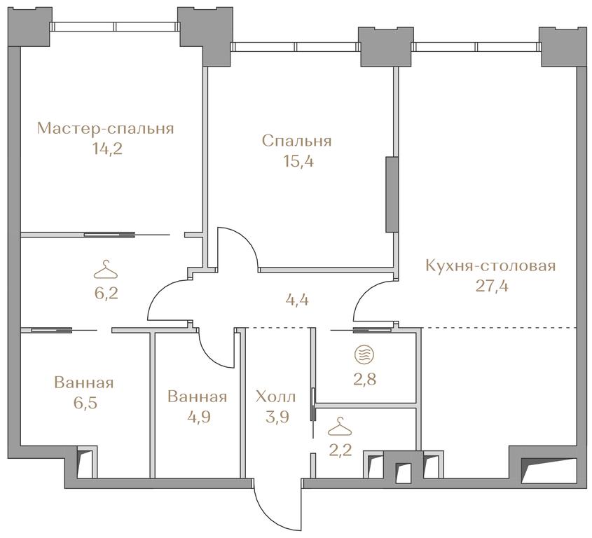 2-BD Apartment Sale, 87.9平方米 at Luzhniki Collection, Luzhnetskaya Embankment, 2/4с17, Moscow, Russia #1 2-BD Apartment Sale, 87.9平方米 at Luzhniki Collection, Luzhnetskaya Embankment, 2/4с17, Moscow, Russia #1