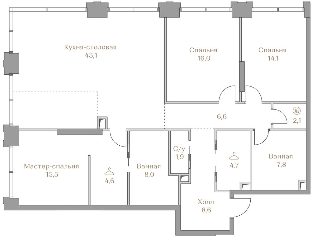 3-BD Apartment Sale, 133 sq. m. at Luzhniki Collection, Luzhnetskaya Embankment, 2/4с17, Moscow, Russia #1 3-BD Apartment Sale, 133 sq. m. at Luzhniki Collection, Luzhnetskaya Embankment, 2/4с17, Moscow, Russia #1