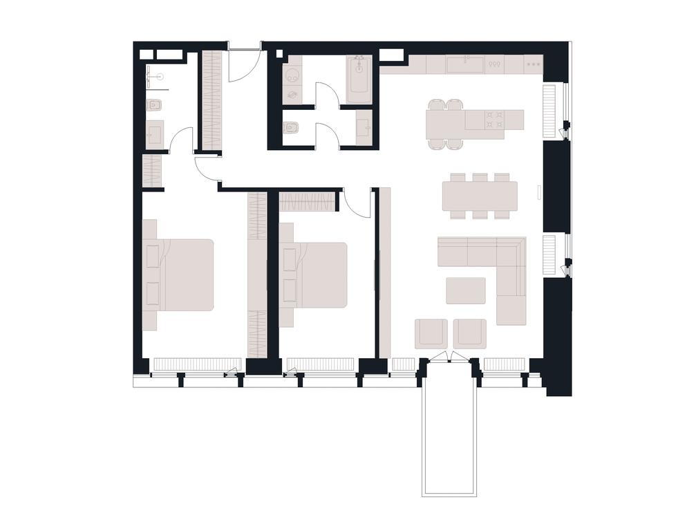2-BD Apartment Sale, 117.1平方米 at Victory Park Residences, Bratyev Fonchenko Street, вл3, Moscow, Russia #1 2-BD Apartment Sale, 117.1平方米 at Victory Park Residences, Bratyev Fonchenko Street, вл3, Moscow, Russia #1