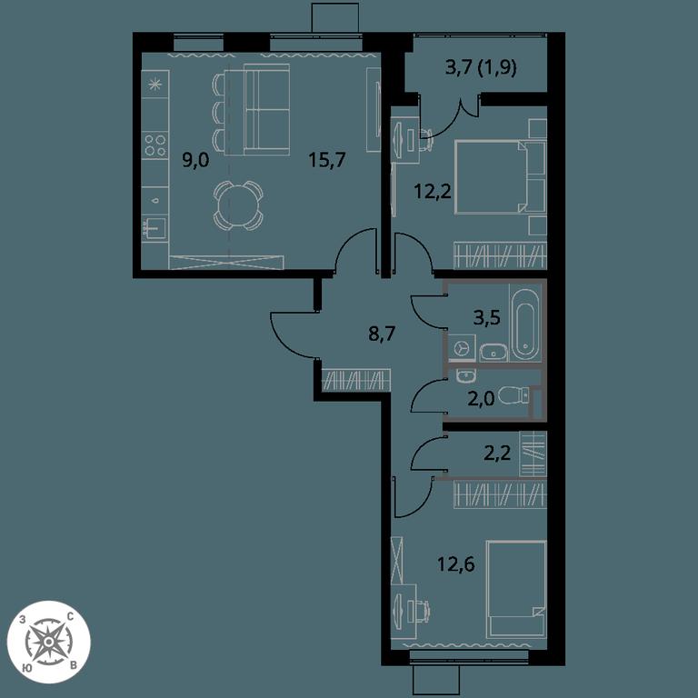 3-BD Apartment Sale, 67.7平方米 at Pervy Sheremetevskij, Komsomolskaya Street, 16, Khimki, Moscow Region, Russia #1 3-BD Apartment Sale, 67.7平方米 at Pervy Sheremetevskij, Komsomolskaya Street, 16, Khimki, Moscow Region, Russia #1