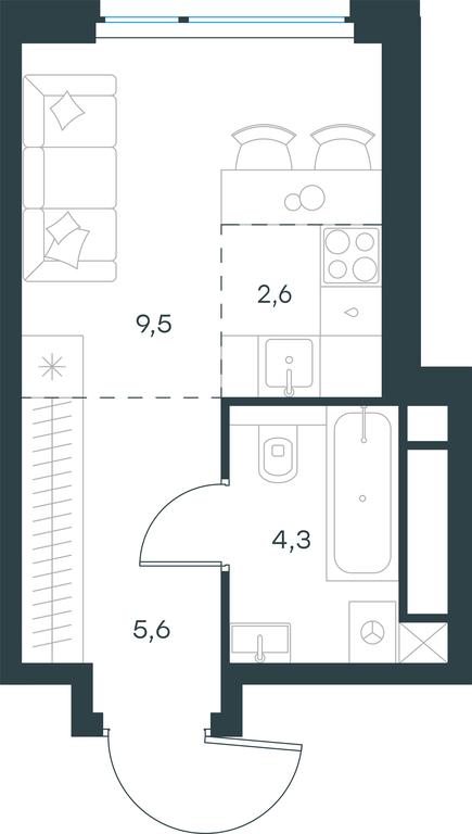 Apartment Sale, 22平方米 at Level Michurinskiy, Озёрная улица, вл1, Москва, Россия #1 Apartment Sale, 22平方米 at Level Michurinskiy, Озёрная улица, вл1, Москва, Россия #1