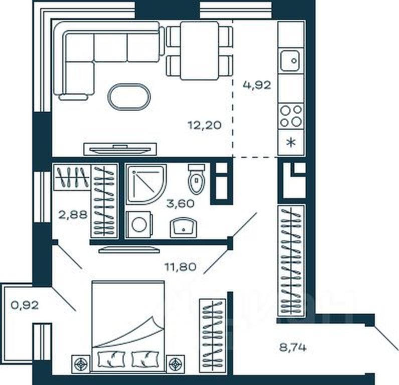 Apartment Sale, 44.42平方米 at M-5, Tsentralnaya ulitsa, Krasnogorsk, Moscow Region, Russia #1 Apartment Sale, 44.42平方米 at M-5, Tsentralnaya ulitsa, Krasnogorsk, Moscow Region, Russia #1