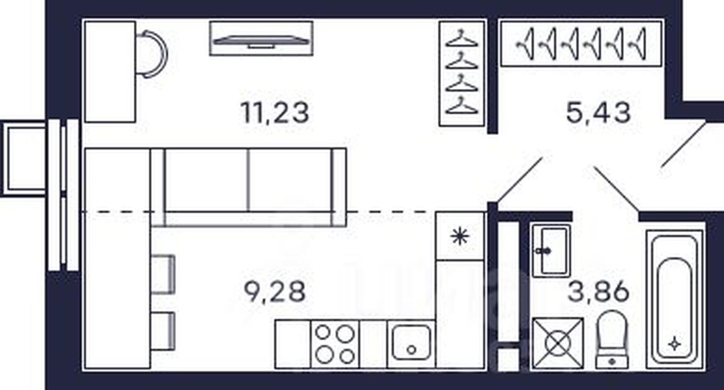 Apartment Sale, 29.8 sq. m. at Tetris, Zheleznodorozhny pereulok, Krasnogorsk, Moscow Region, Russia #1